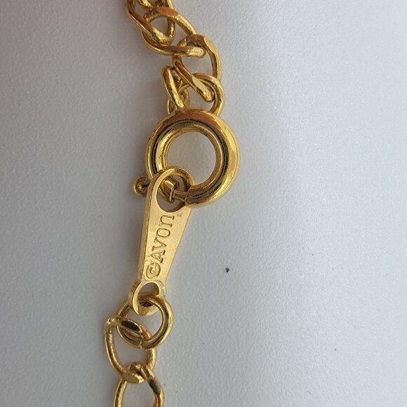 Vintage Avon Necklace‎ Faux Pearl Cluster Gold Tone Signed MCM - Picture 4 of 5